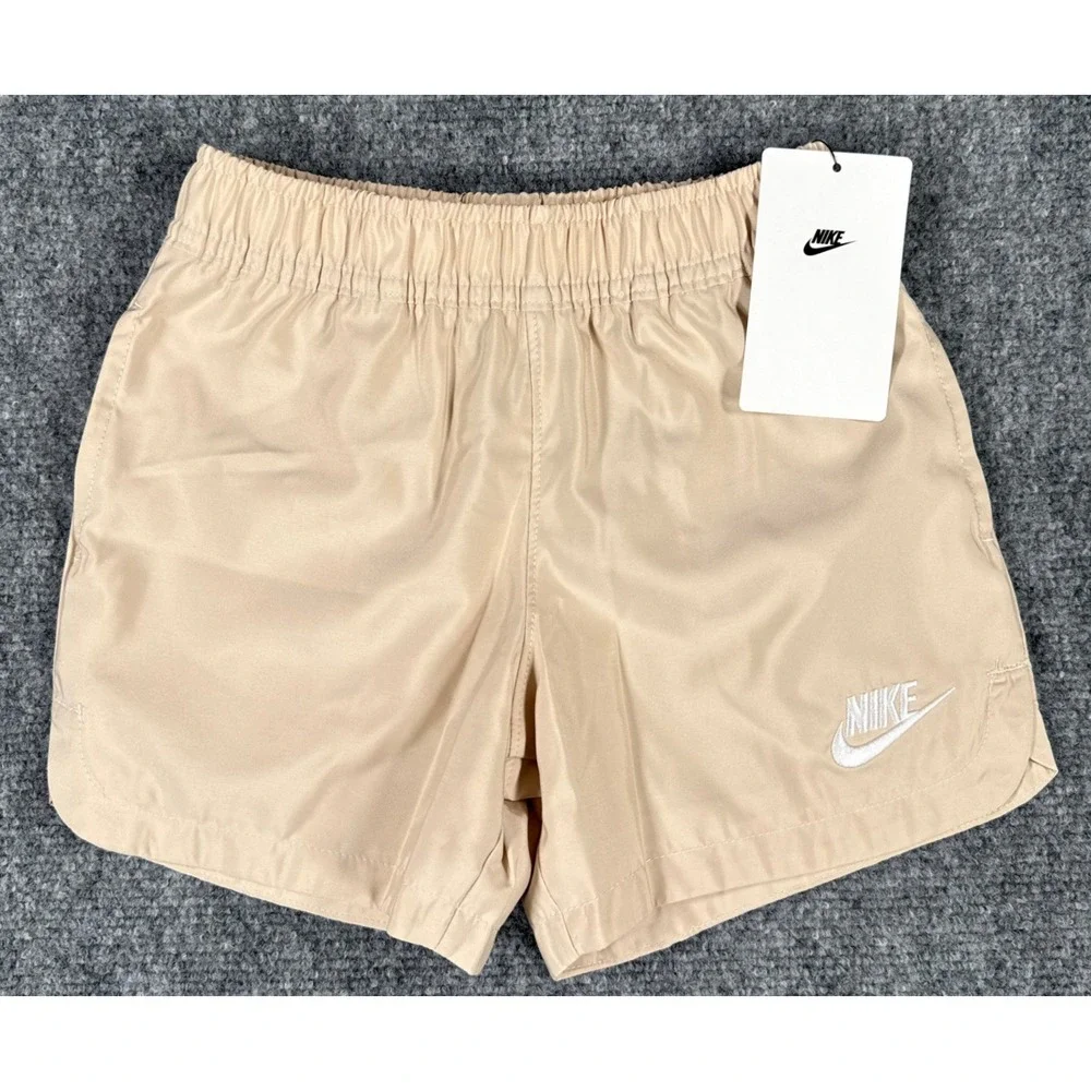 Nike Boys 4T Khaki Tan Woven Athletic Shorts Futura Logo NWT